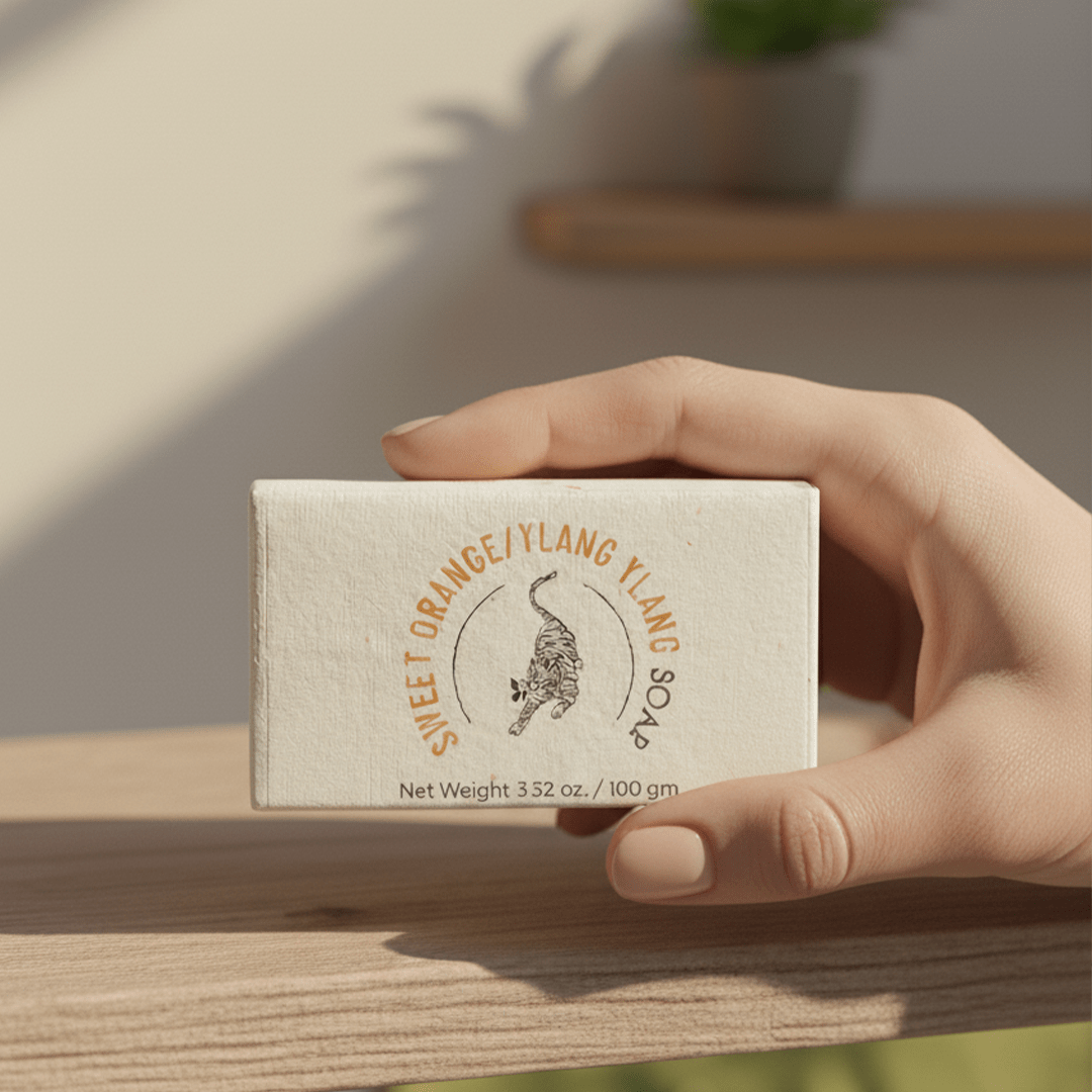 Handmade Moisturizing 100% Natural Sweet Orange & Ylang Ylang Soap – Soap on Brown Living™. SKU: FFSOOY100G. Img 3.