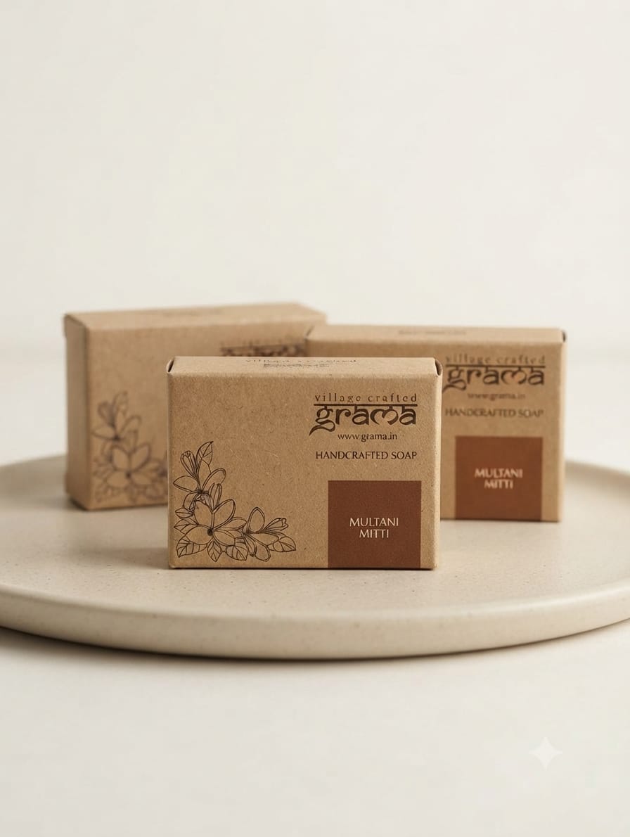 Handmade Multani Mitti Soap, 125g each | Pack of 2 & 3 (Hot Process ) – Body Soap on Brown Living™. SKU: multanimitty3. Img 9.