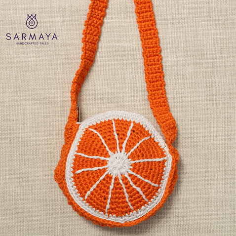 Handmade Orange Crochet Bag – Kids Bags on Brown Living™. SKU: SARKID06. Img 5.