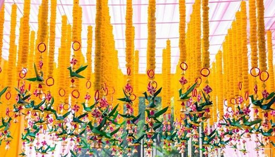 Handmade Palm Leaf Fish & Lotus Hanging I Diwali Decoration I Set of 2 | Verified Sustainable by Brown Living™