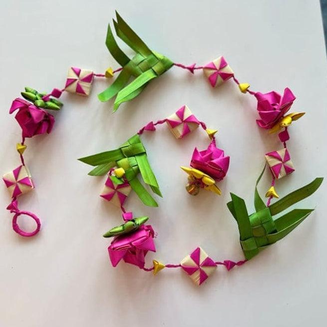 Handmade Palm Leaf Fish & Lotus Hanging I Diwali Decoration I Set of 2 | Verified Sustainable by Brown Living™