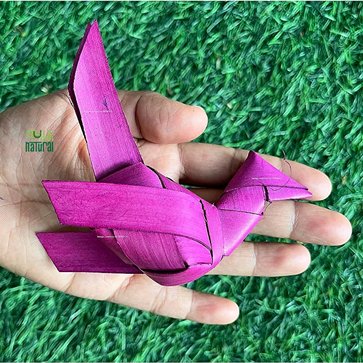 Handmade Palm Leaf Lotus & Parrot Hanging I Diwali Decoration I Set of 2 – Home Decor on Brown Living™. SKU: SNLP02. Img 4.