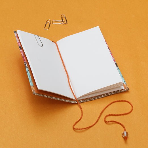 Handmade Recycled Paper Pocket Diary – Notebooks & Notepads on Brown Living™. SKU: MJ00009STA. Img 2.