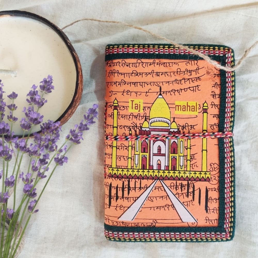 Handmade Recycled Paper Bahi Khata Journal Traditional – Stationary on Brown Living™. SKU: OEP245. Img 1.