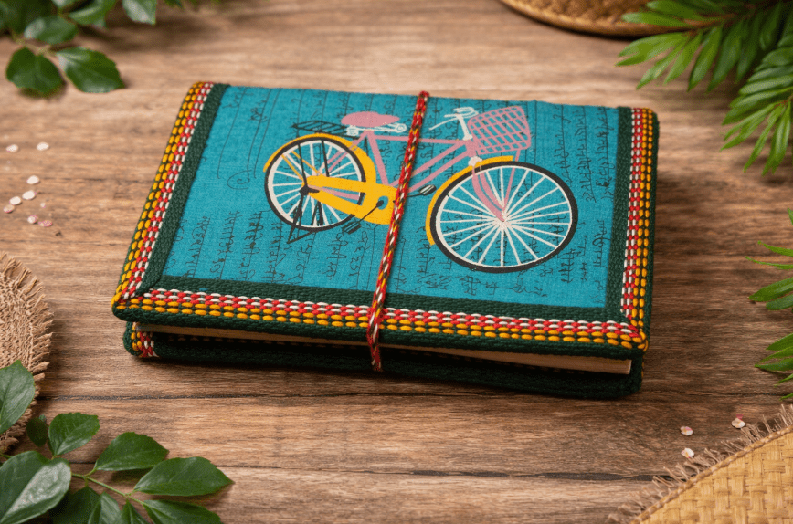 Handmade Recycled Paper Bahi Khata Journal Traditional – Stationary on Brown Living™. SKU: OEP246d. Img 16.