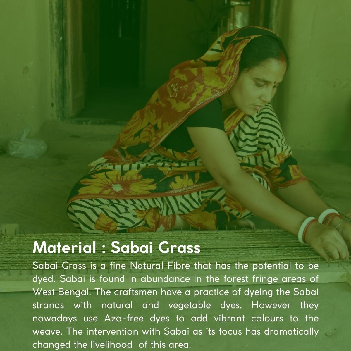 Handmade Sabai Gift Box - Green | Set of 3 | Verified Sustainable by Brown Living™
