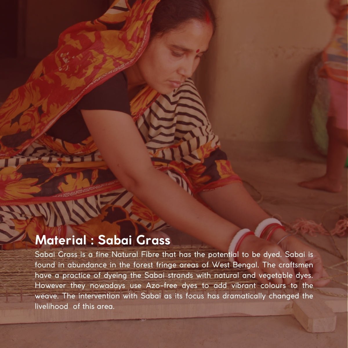 Handmade Sabai Grass Bread Basket - Large - Red – Trays & Platters on Brown Living™. SKU: BSL36RED. Img 3.