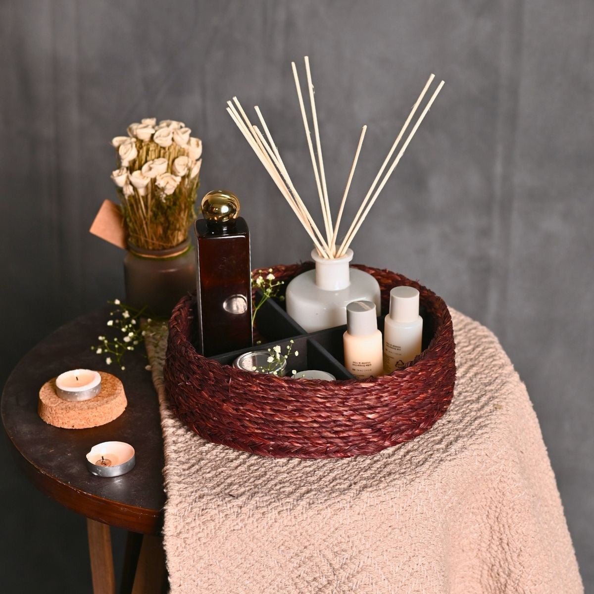 Handmade Sabai Grass Jewellery Box - Brown – Baskets & Boxes on Brown Living™. SKU: SB35WSEPBRN. Img 3.