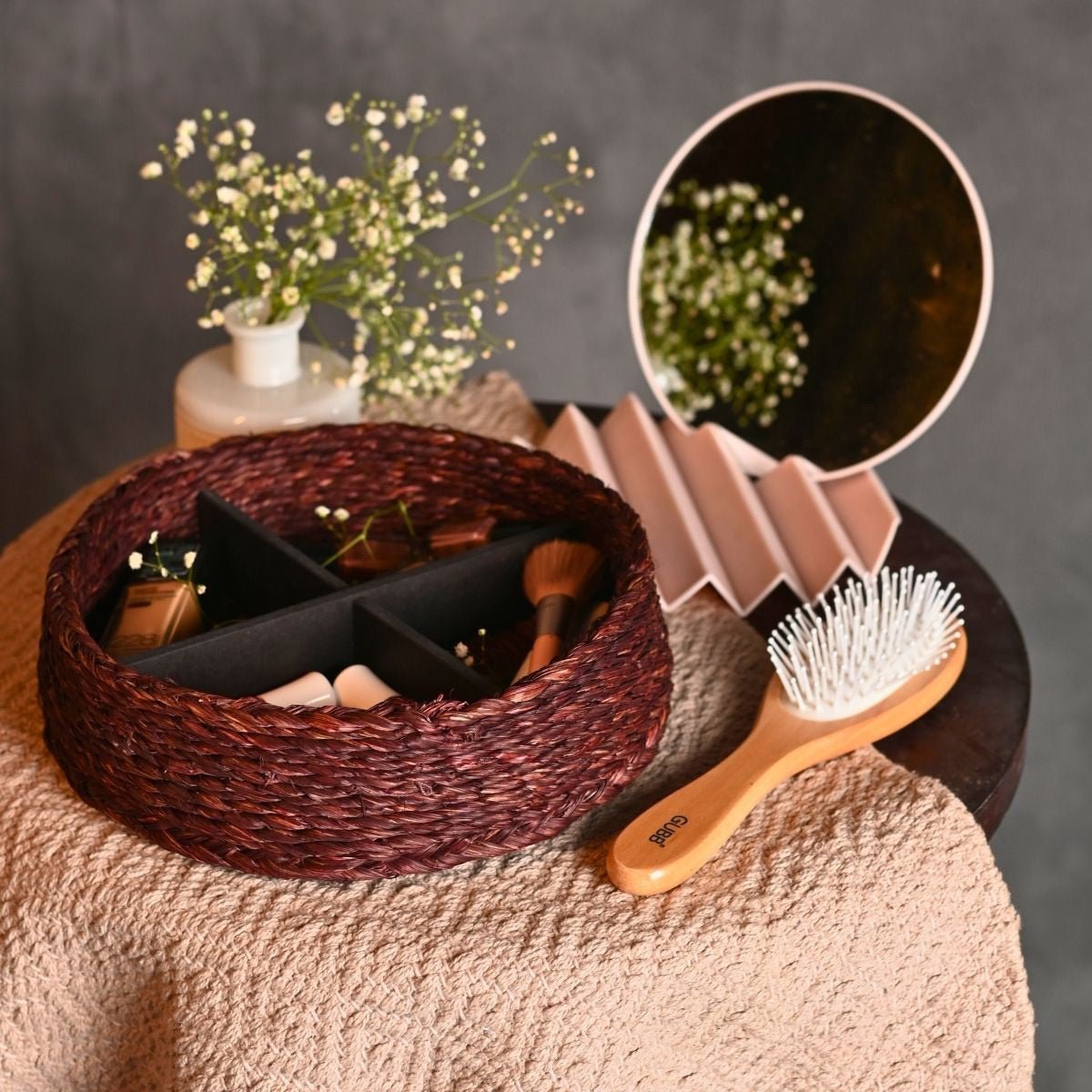 Handmade Sabai Grass Jewellery Box - Brown – Baskets & Boxes on Brown Living™. SKU: SB35WSEPBRN. Img 1.
