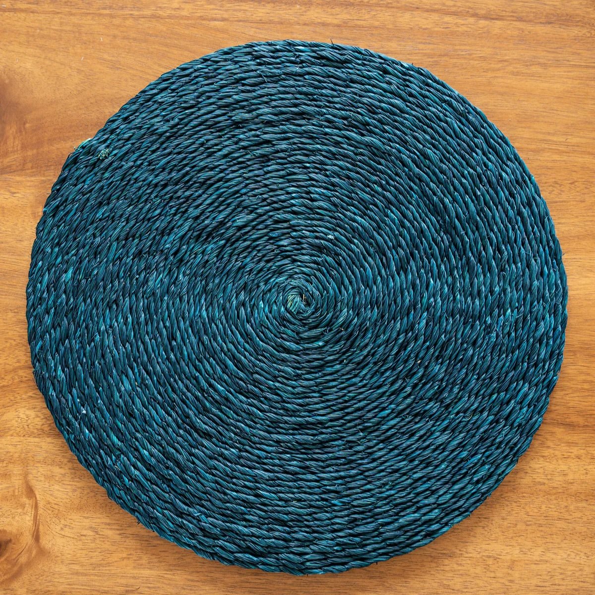 Handmade Sabai Grass Round Mats - Indigo | Verified Sustainable by Brown Living™