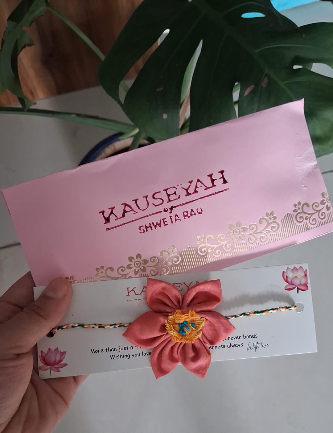Handmade Textile Rakhi | Saajh Designer Rakhi – Rakhi on Brown Living™. SKU: KR11. Img 3.