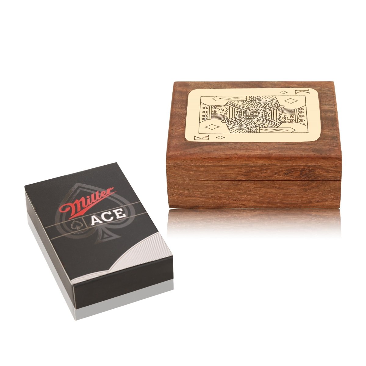 Handmade Wooden Single Deck Playing Card Case | Poker King – Card Games by Craft Cooper available on Brown Living™. . SKU: 1033 - CC. Img 6.