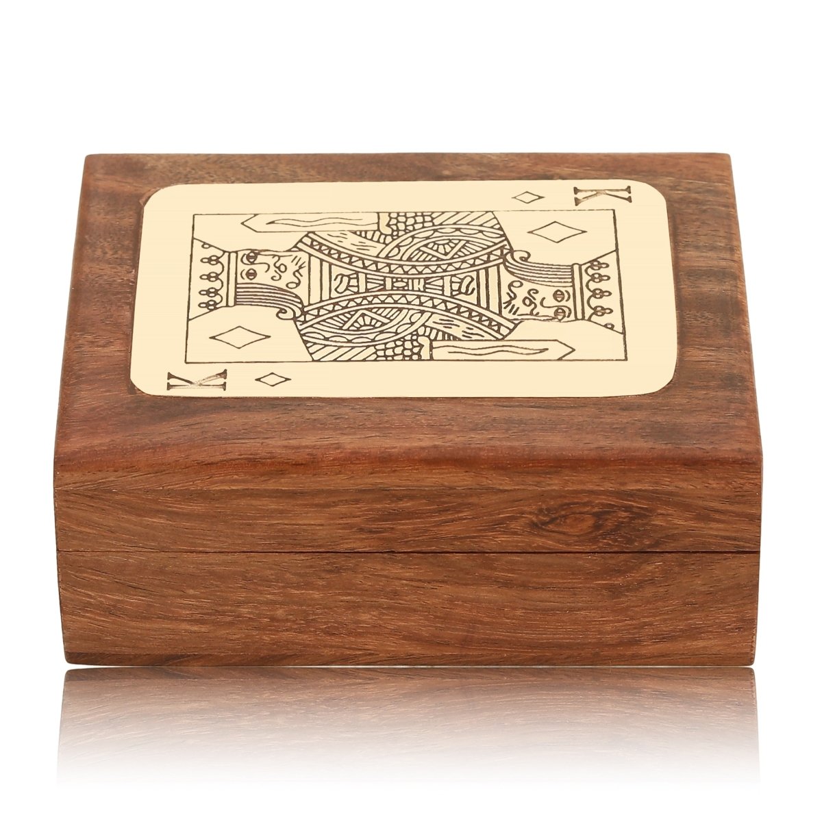 Handmade Wooden Single Deck Playing Card Case | Poker King – Card Games by Craft Cooper available on Brown Living™. . SKU: 1033 - CC. Img 3.