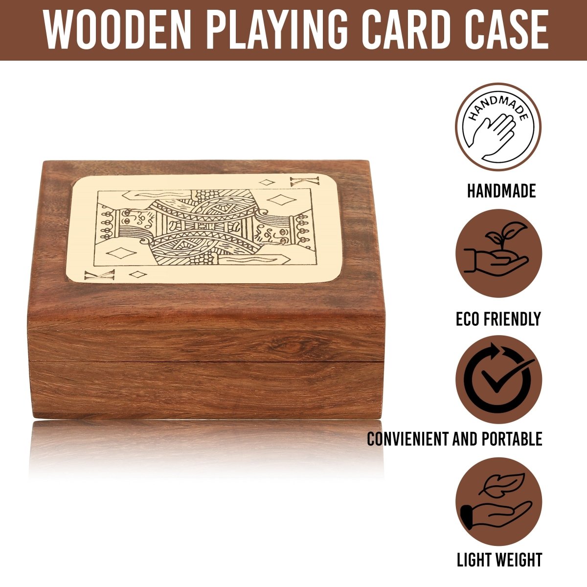 Handmade Wooden Single Deck Playing Card Case | Poker King – Card Games by Craft Cooper available on Brown Living™. . SKU: 1033 - CC. Img 9.