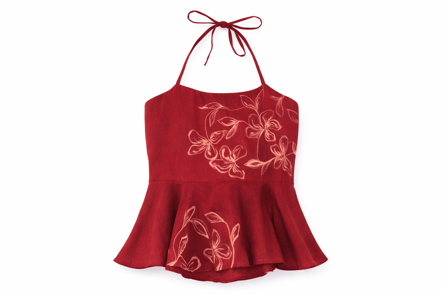 Handpainted Halter Top | Artisan Painted Contemporary Wear – Womens Top on Brown Living™. SKU: H01. Img 2.