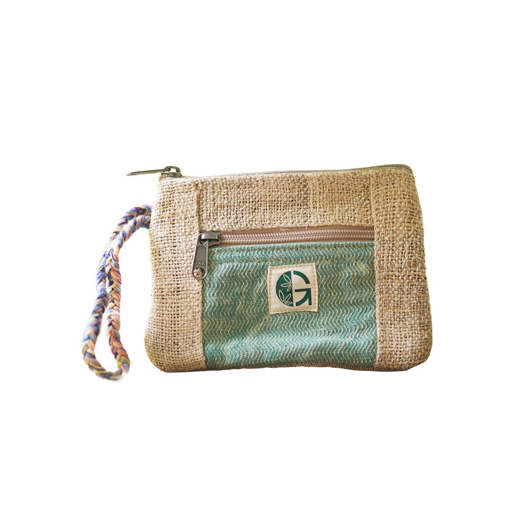 Handwoven Fabric Purse | Compact Zip Pouch | Everyday Essential – Hand Bag on Brown Living™. SKU: OGESPR04. Img 3.