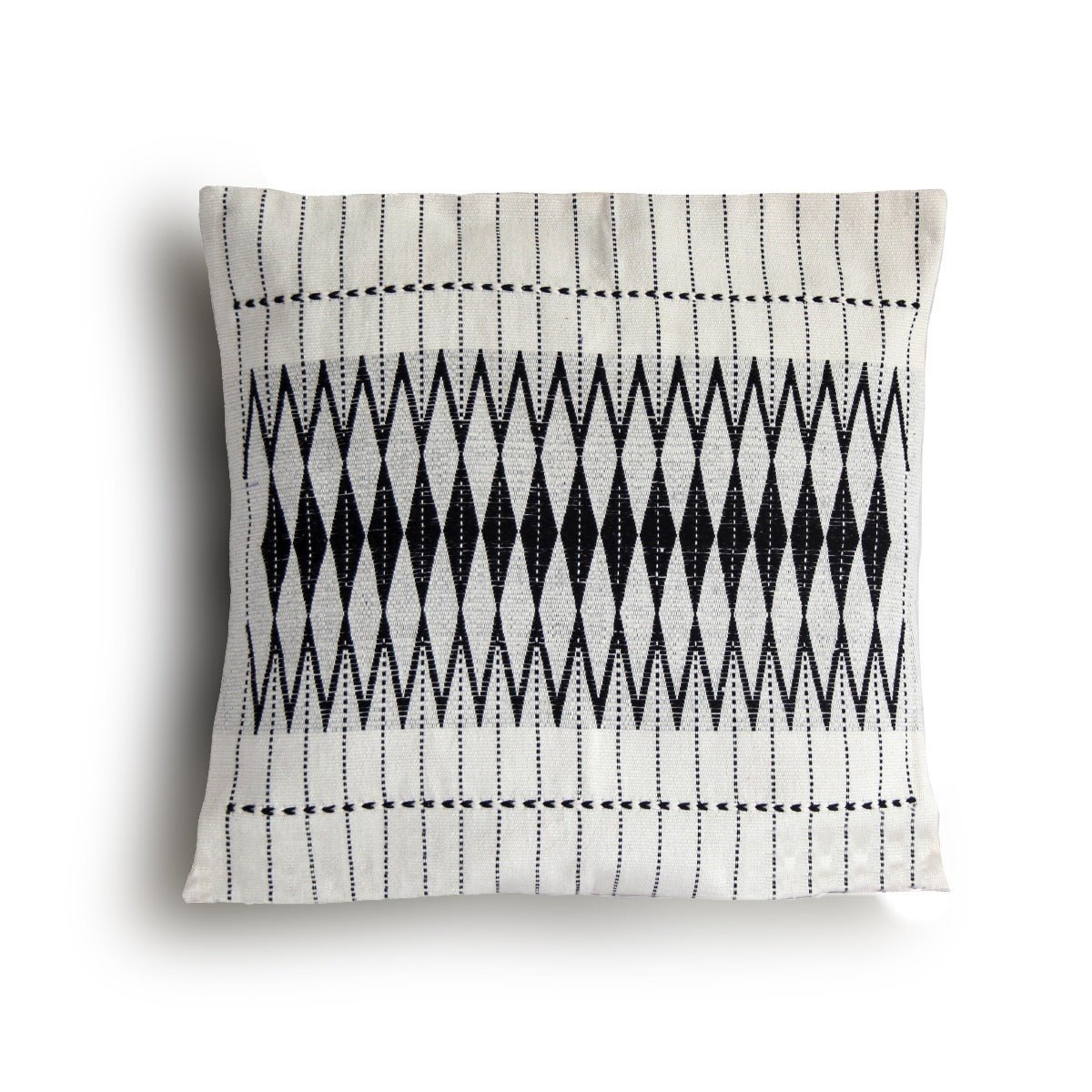 Handwoven White Dzukou Cushion Cover – Covers & Inserts on Brown Living™. SKU: UD00000113. Img 4.