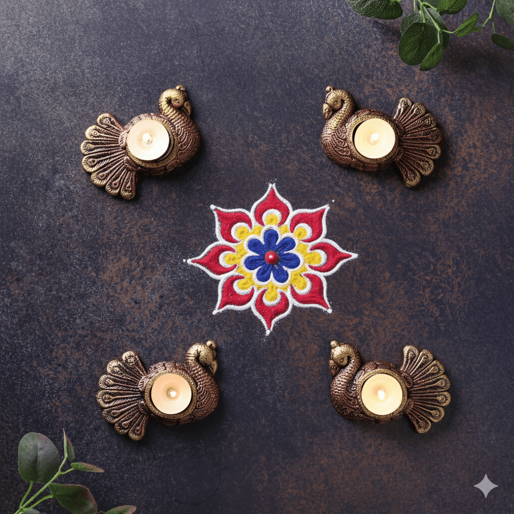 Hans T - Light Diya Set – Traditional Decorative Set – Home Decor on Brown Living™. SKU: D45. Img 8.