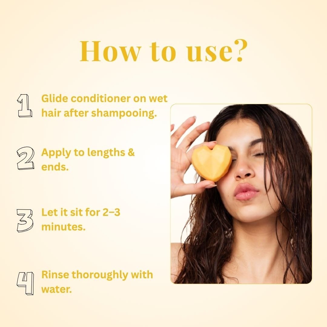 Happy - Hair Solid Conditioner Bar for Smooth Hair | 35g – Hair Conditioner by Kaura available on Brown Living™. . SKU: BL - KI - 059. Img 5.