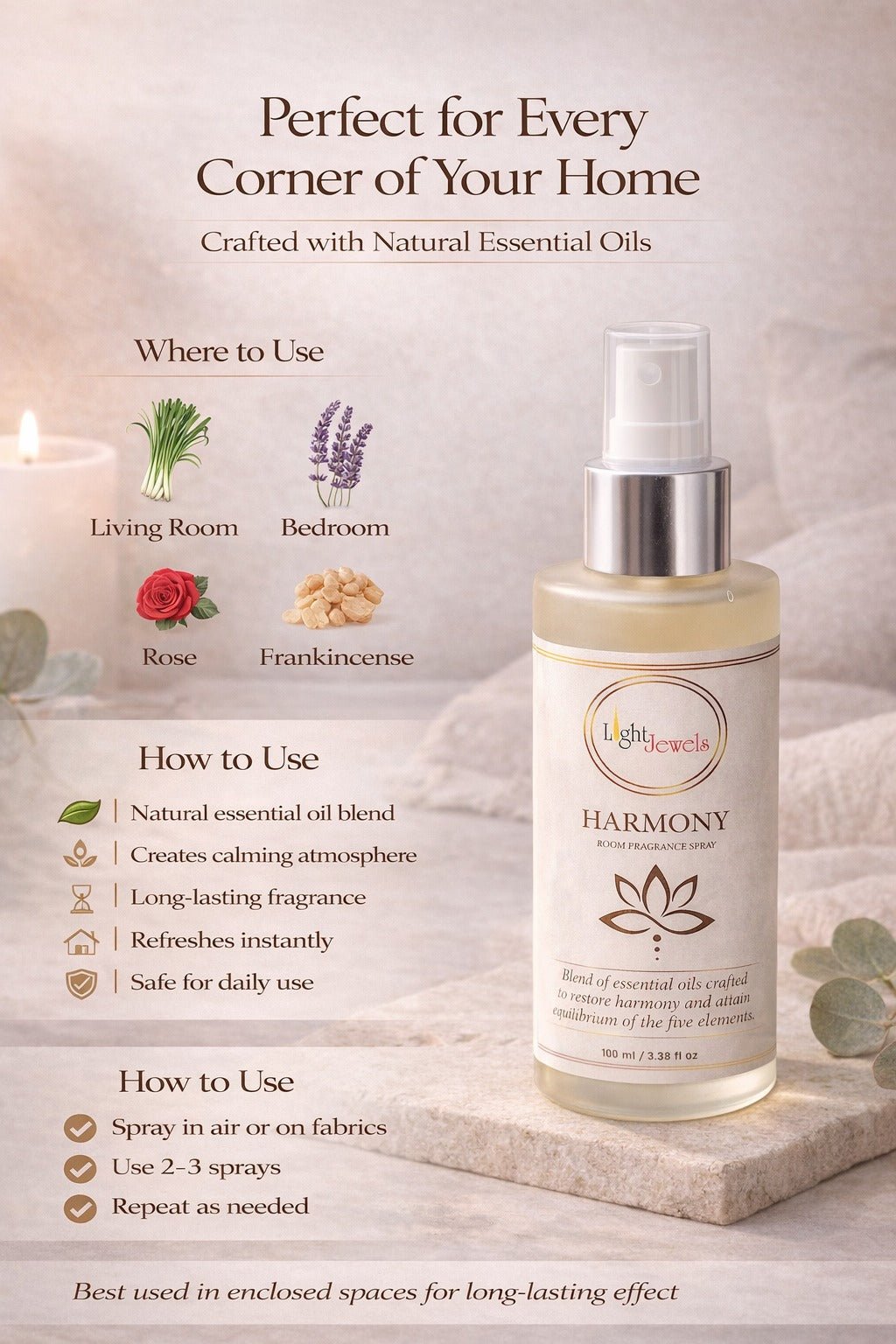 Harmony All Natural Room Freshener Spray – Fragrance Diffusers on Brown Living™. SKU: SN2588. Img 6.