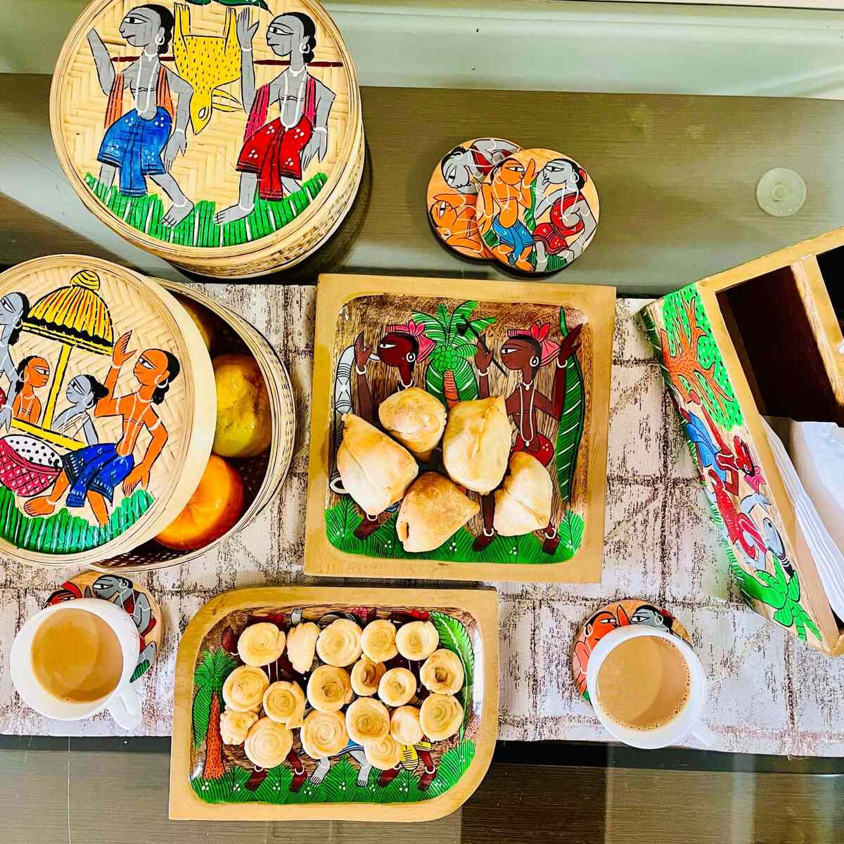 Harshil Hamper - Handcrafted Utsav Bamboo Box and Jashn Platter – Gift Giving by Alokya available on Brown Living™. . SKU: AK - 53. Img 5.
