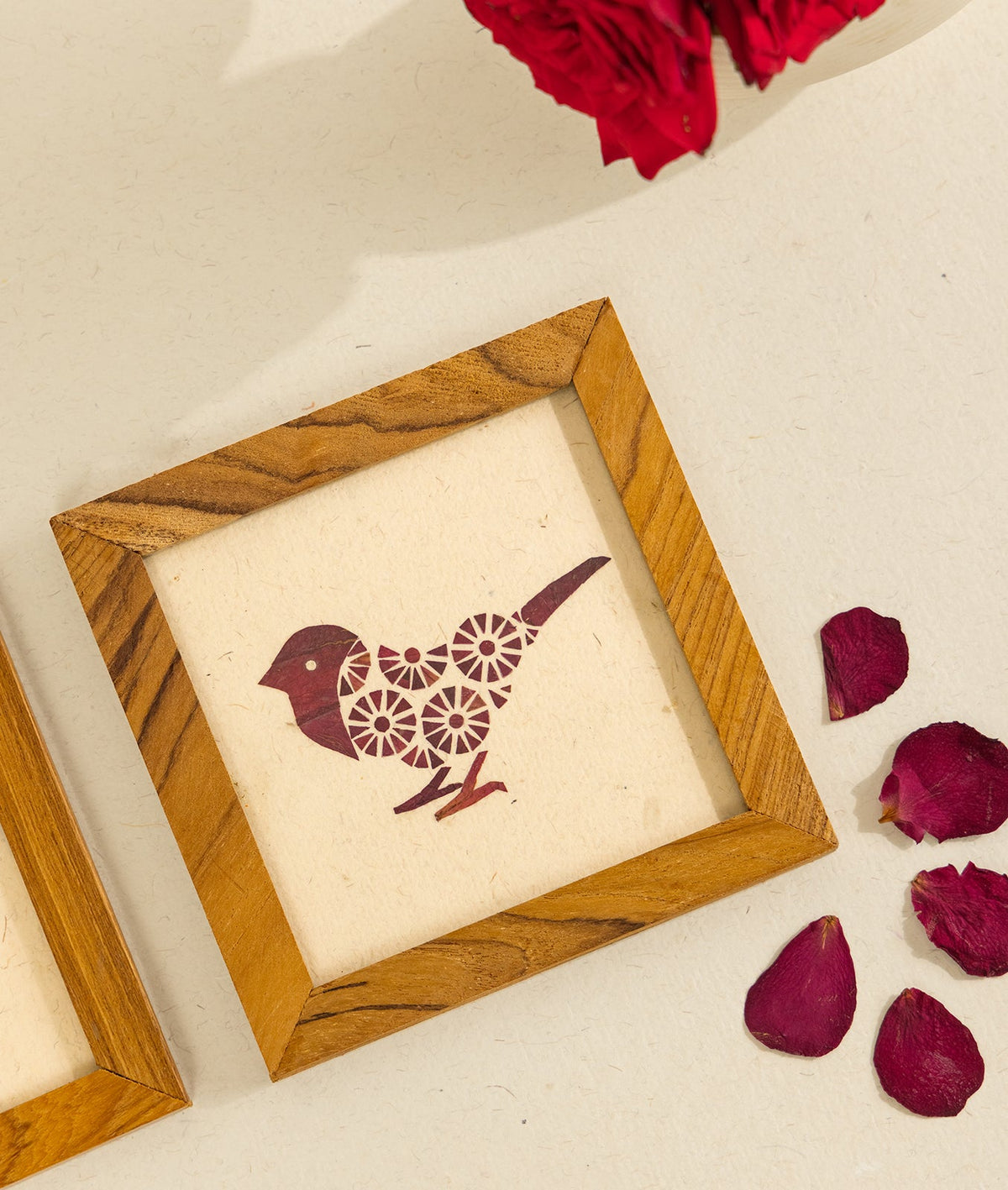 Harvest Sparrow Coasters Set Of 2 | Diwali Festive Table Decor – Coasters on Brown Living™. SKU: Gul_Diwali_26_019. Img 3.