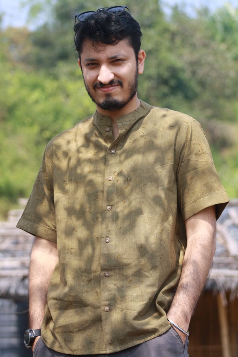 Hawa Hawaii Khadi Shirt | Light & Breathable Handwoven Cotton Shirt – Mens Shirt on Brown Living™. SKU: HHO04. Img 1.