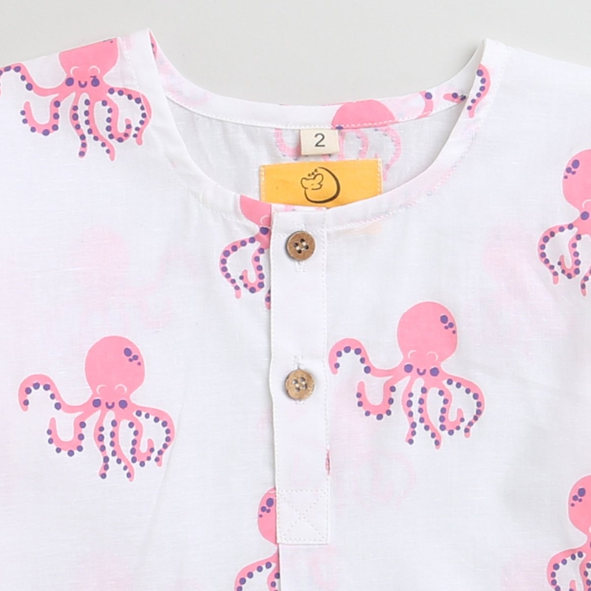 Hearty Octopus - Unisex Infant Cottom Nightwear – Kids Onesies on Brown Living™. SKU: MITHIC - 0643050. Img 2.