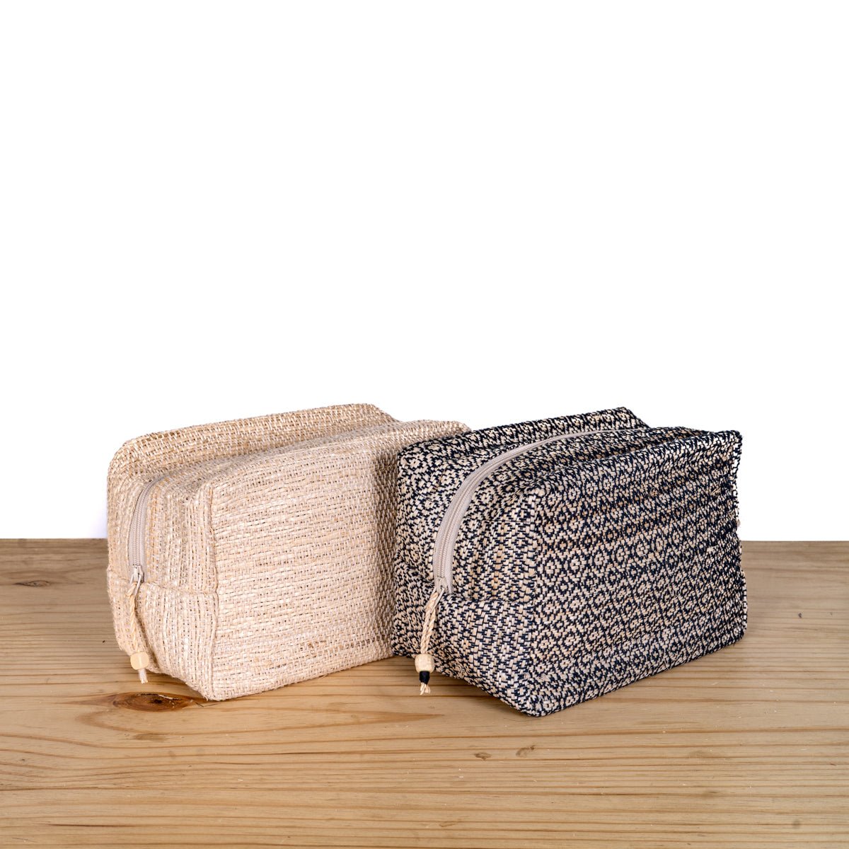 Heera Hand - Woven Wide Printed Pouch | Artisan Travel & Utility Pouch – Travel Accessories on Brown Living™. SKU: S22WHEEWP143-BE. Img 6.