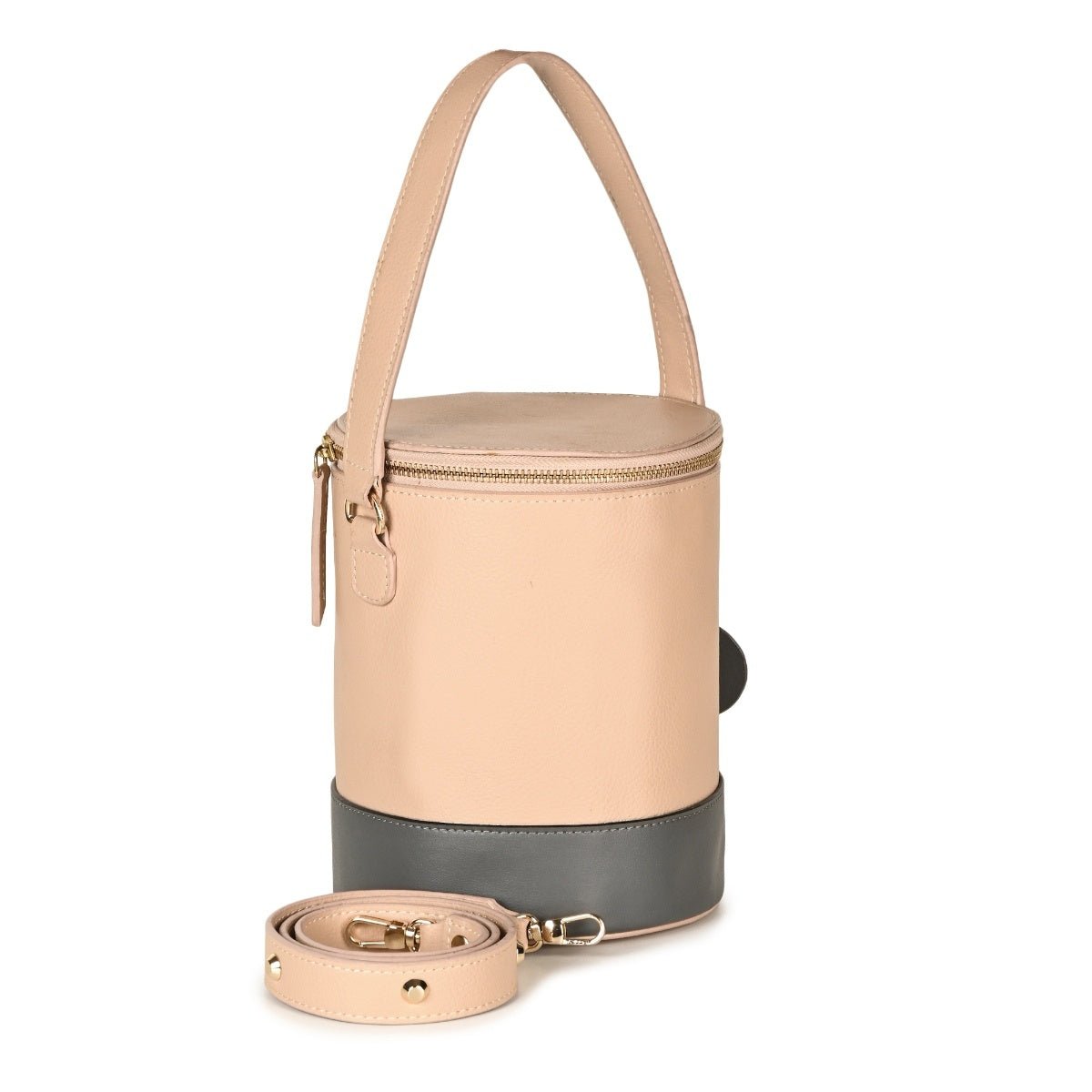Hemera (Almond & Grey) | Women's bag made with Apple Leather – Womens Handbag on Brown Living™. SKU: BGH 5002. Img 2.