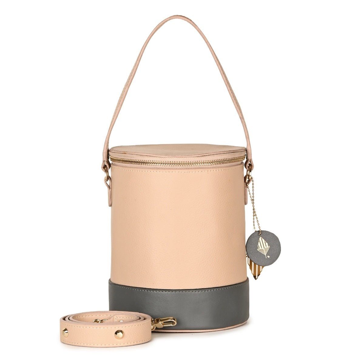 Hemera (Almond & Grey) | Women's bag made with Apple Leather – Womens Handbag on Brown Living™. SKU: BGH 5002. Img 4.