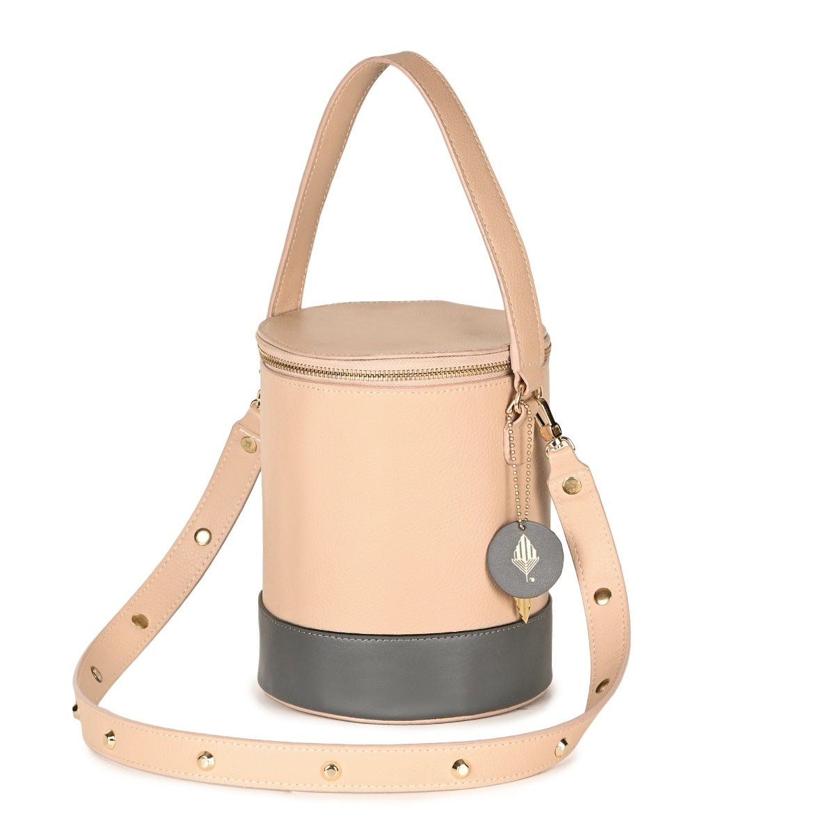 Hemera (Almond & Grey) | Women's bag made with Apple Leather – Womens Handbag on Brown Living™. SKU: BGH 5002. Img 1.