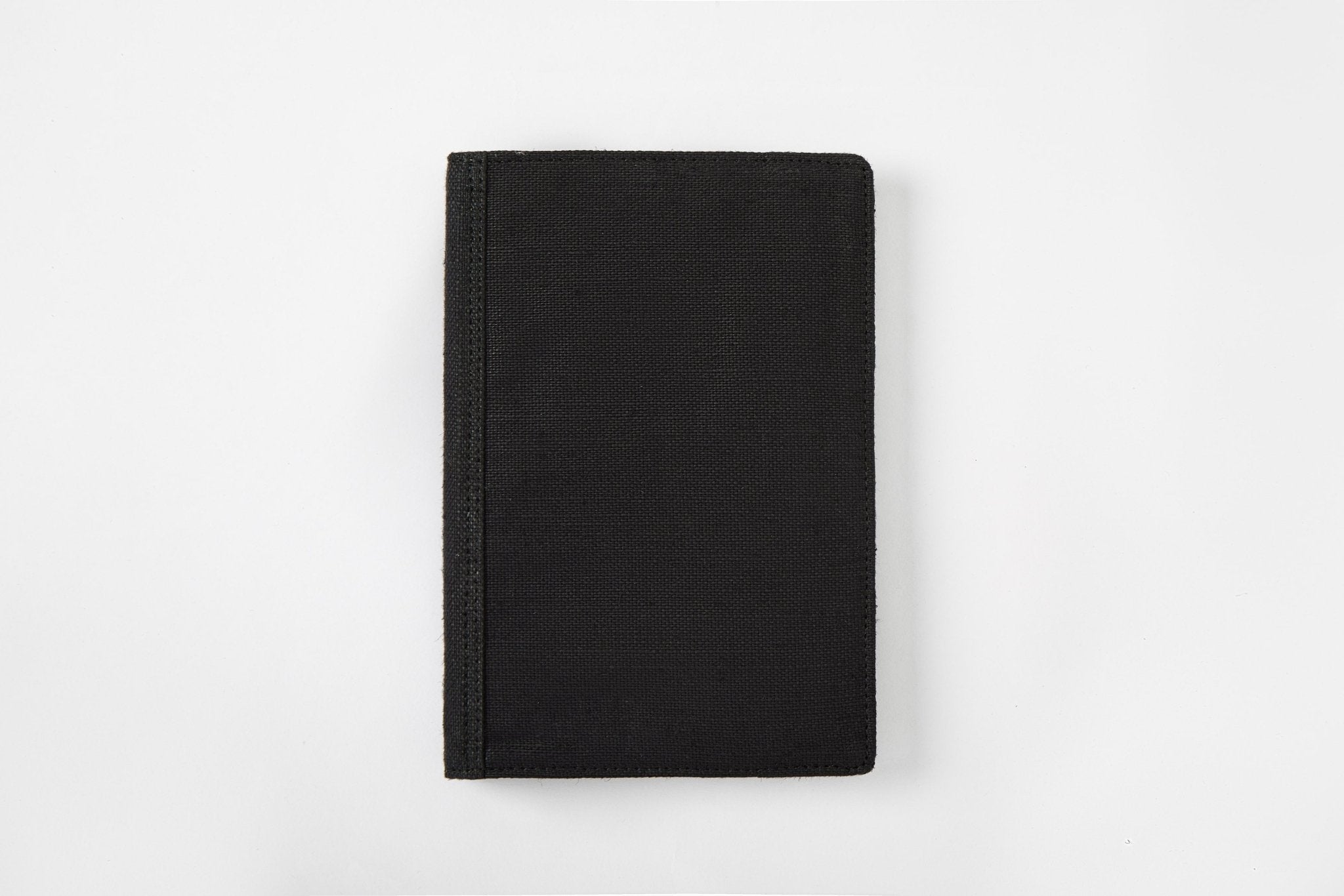 Hemp A5 Diary Cover | Eco - Friendly Notebook Sleeve – Desk Organizers on Brown Living™. SKU: GDC02-BLACK. Img 2.