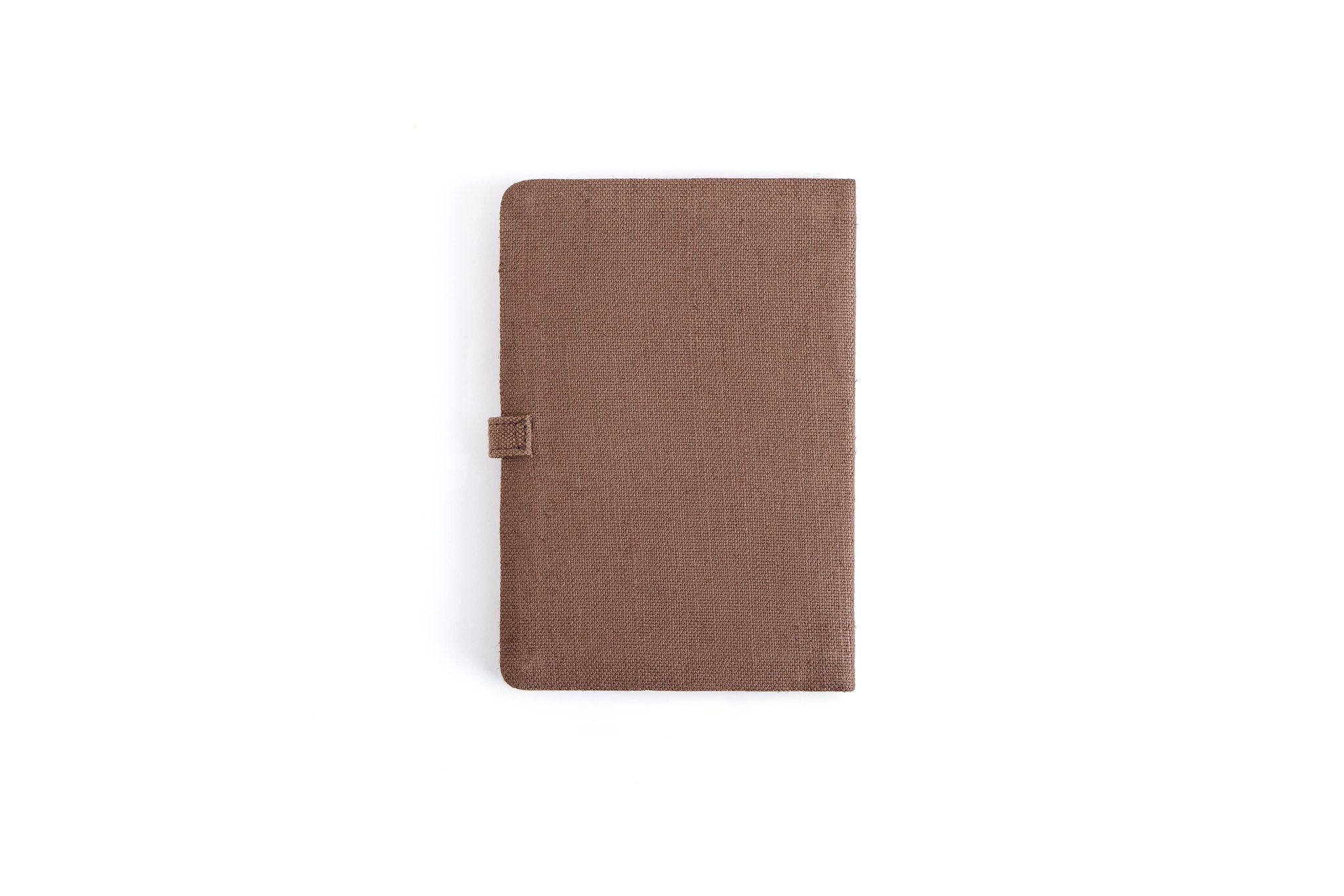 Hemp A5 Diary with Button Flap Closure | Eco - Friendly Handcrafted Note – Notebooks & Notepads on Brown Living™. SKU: GD06-BROWN. Img 4.
