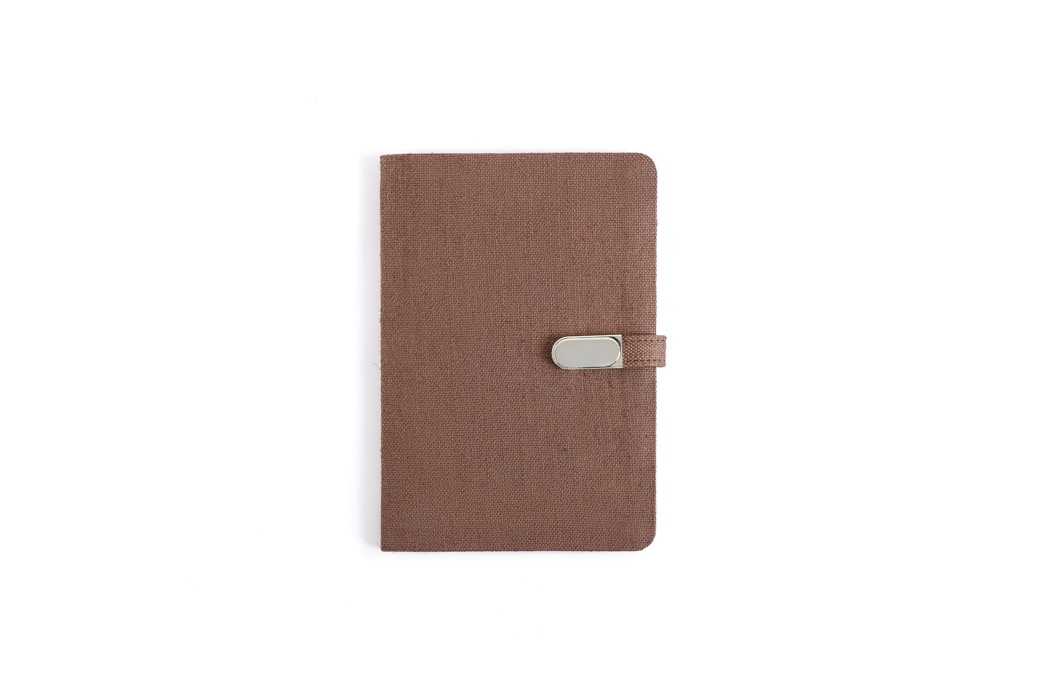Hemp A5 Diary with Button Flap Closure | Eco - Friendly Handcrafted Note – Notebooks & Notepads on Brown Living™. SKU: GD06-BROWN. Img 3.