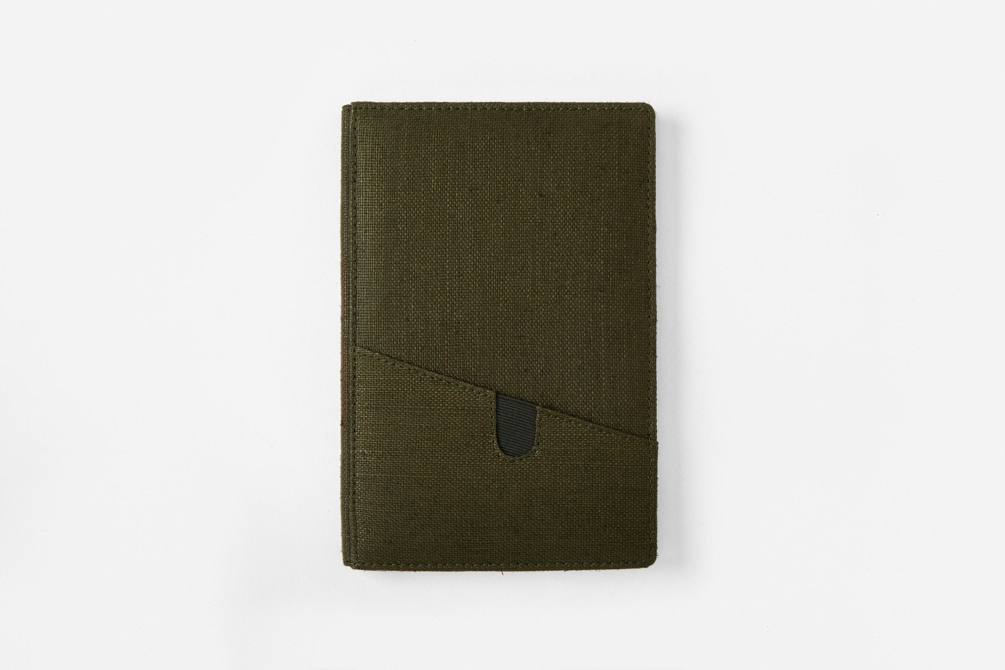 Hemp A5 Non - Dated Diary with Pocket | Eco - Friendly Handmade Journal – Notebooks & Notepads on Brown Living™. SKU: GD02-OLIVE. Img 4.