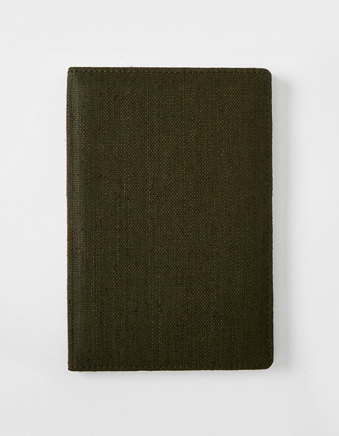 Hemp A5 Non - Dated Diary with Pocket | Eco - Friendly Handmade Journal – Notebooks & Notepads on Brown Living™. SKU: GD02-OLIVE. Img 11.