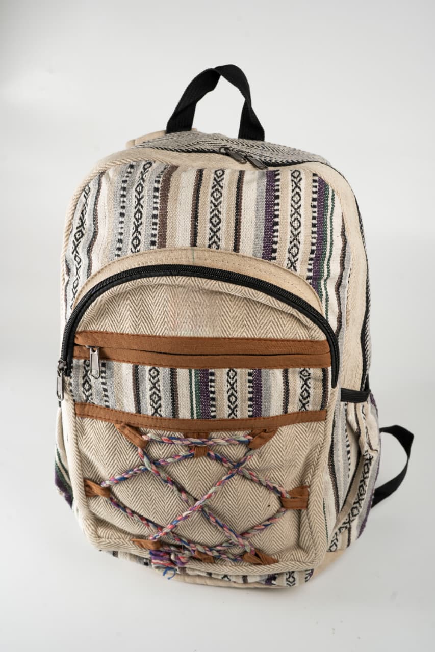 Hemp Backpack | Eco Friendly Durable Travel Bag – Backpacks on Brown Living™. SKU: ANTHBPLAG. Img 1.