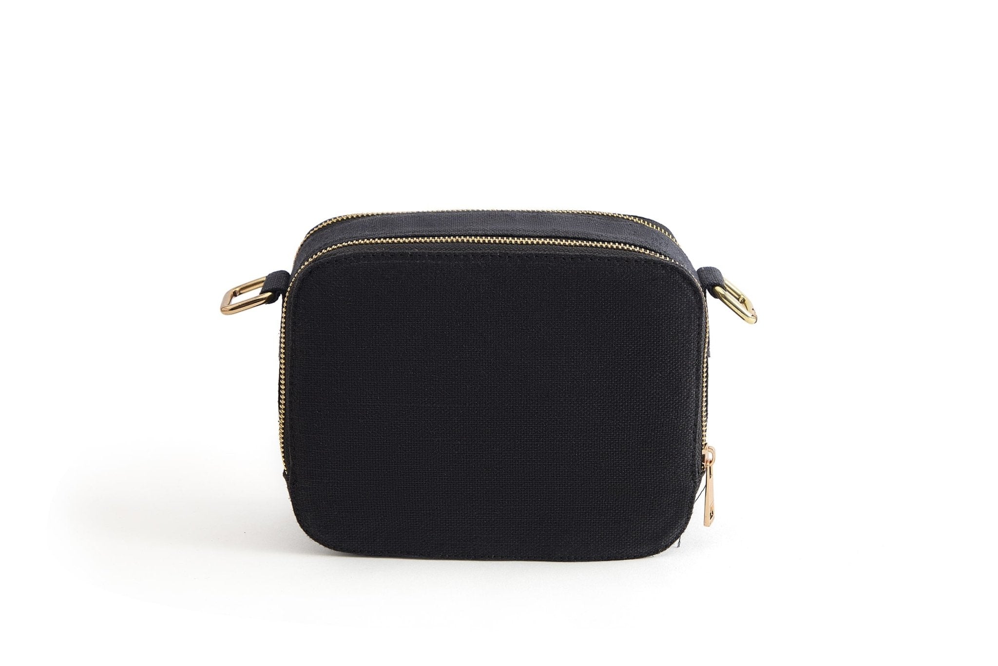 Hemp Double Pocket Sling Bag | Crossbody Sling for Everyday Use – Bags on Brown Living™. SKU: GSB01-BLACK. Img 5.