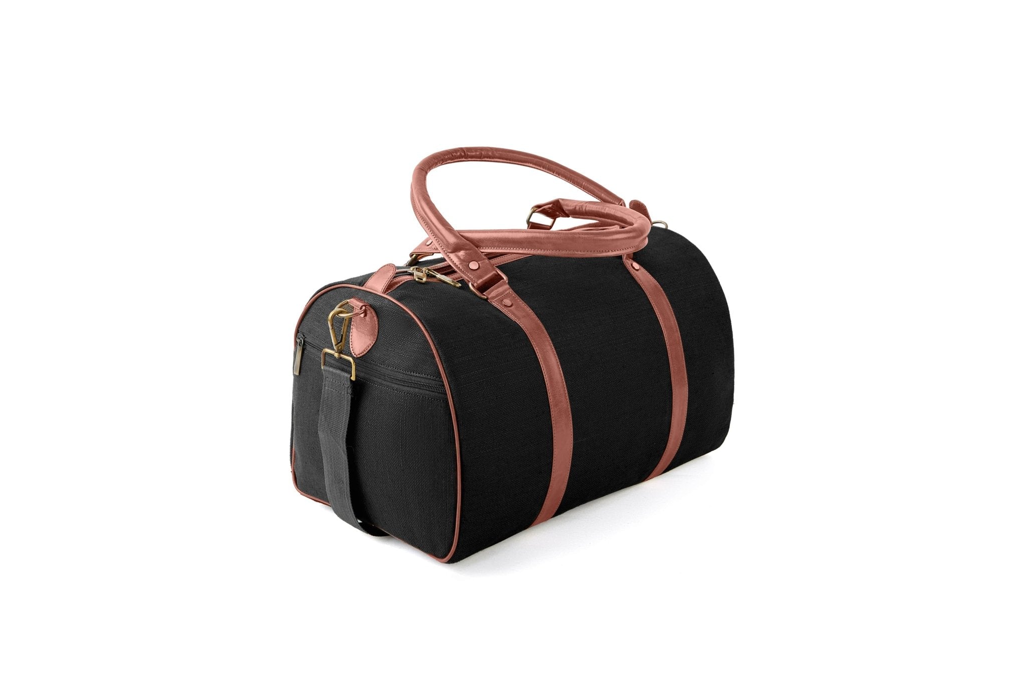 Hemp Duffle Bag | Eco - Friendly Travel & Gym Bag – Travel Duffel on Brown Living™. SKU: GDB01-BLACK. Img 2.