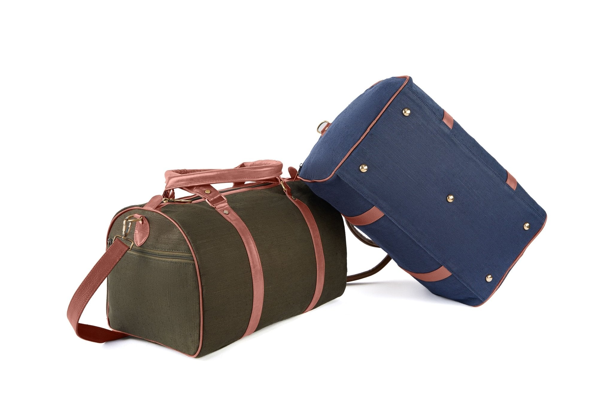 Hemp Duffle Bag | Eco - Friendly Travel & Gym Bag – Travel Duffel on Brown Living™. SKU: GDB01-OLIVE. Img 8.