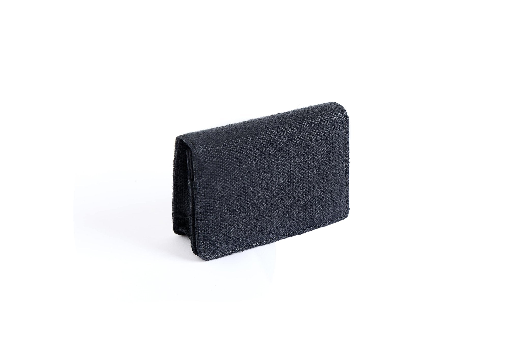 Hemp Fliptop Horizontal Card Holder | Eco - Friendly Handcrafted Wallet – Desk Accessories on Brown Living™. SKU: GCH02-BLACK. Img 1.