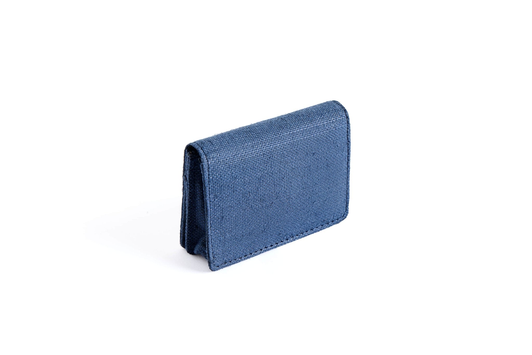 Hemp Fliptop Horizontal Card Holder | Eco - Friendly Handcrafted Wallet – Desk Accessories on Brown Living™. SKU: GCH02-NAVYBLUE. Img 2.