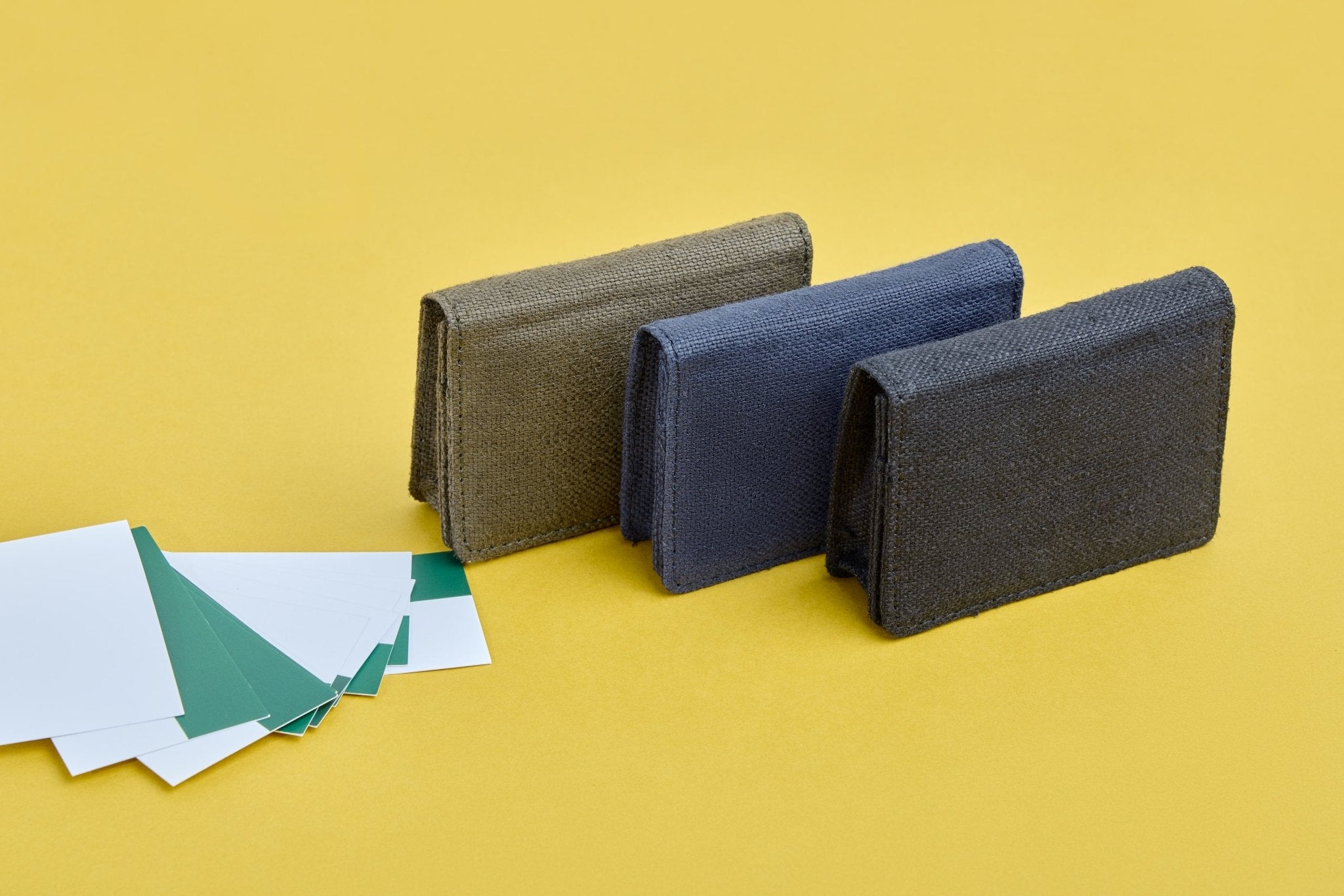 Hemp Fliptop Horizontal Card Holder | Eco - Friendly Handcrafted Wallet – Desk Accessories on Brown Living™. SKU: GCH02-OLIVE. Img 10.