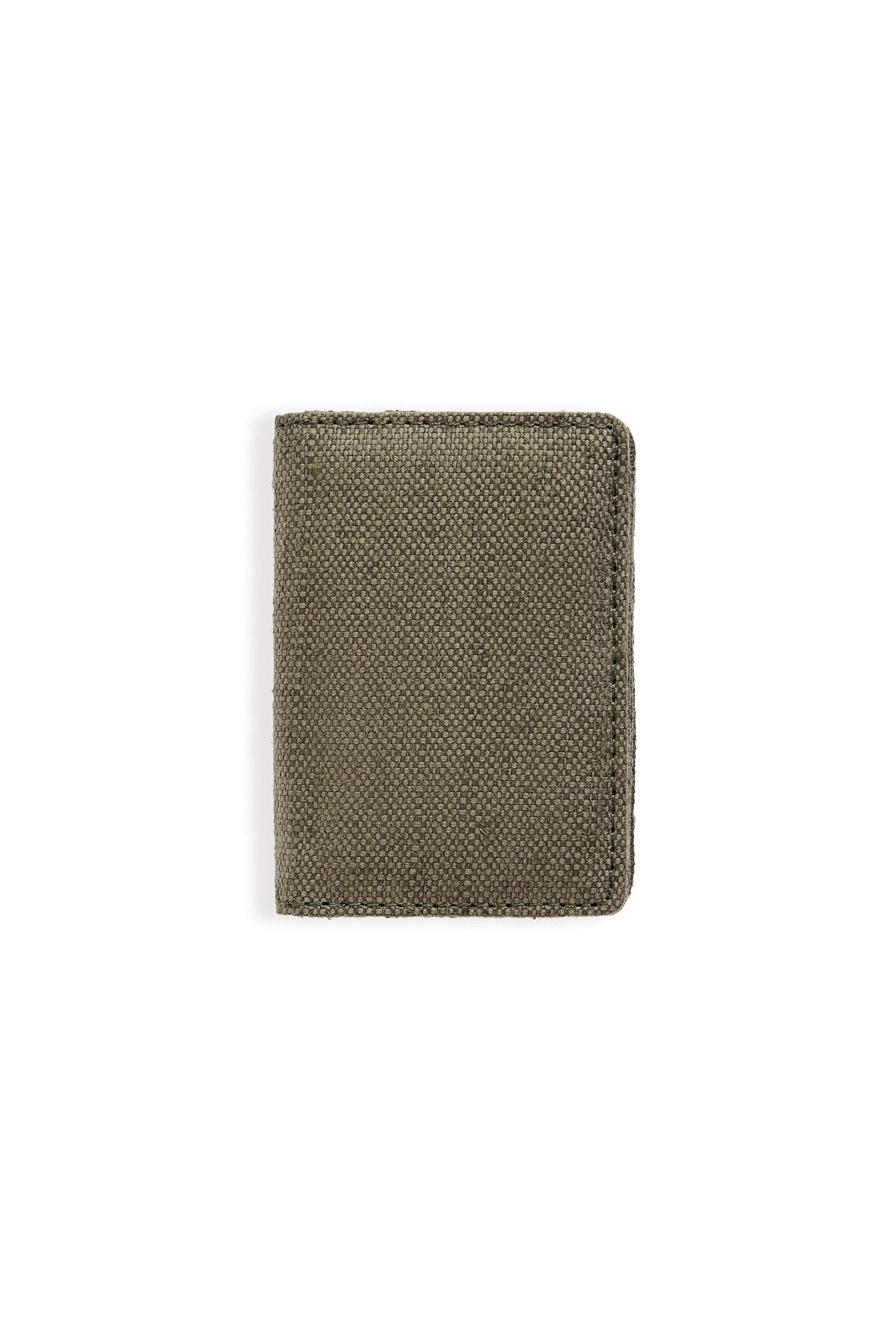 Hemp Fliptop Horizontal Card Holder | Eco - Friendly Handcrafted Wallet – Desk Accessories on Brown Living™. SKU: GCH02-OLIVE. Img 6.