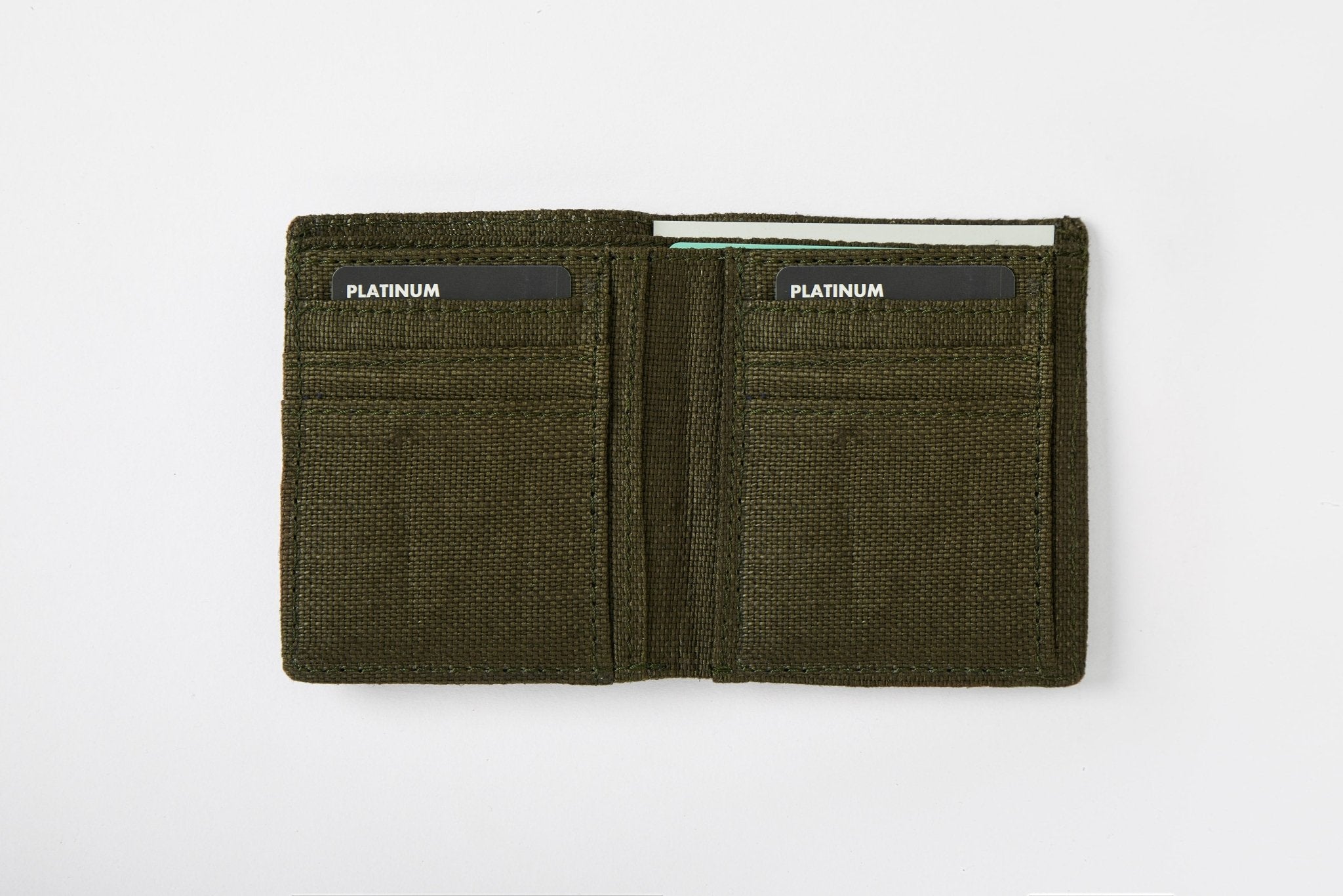 Hemp Men’s Wallet | Eco - Friendly & Sustainable Vegan Wallet for Men – Mens Wallet on Brown Living™. SKU: GWL01-OLIVE. Img 8.