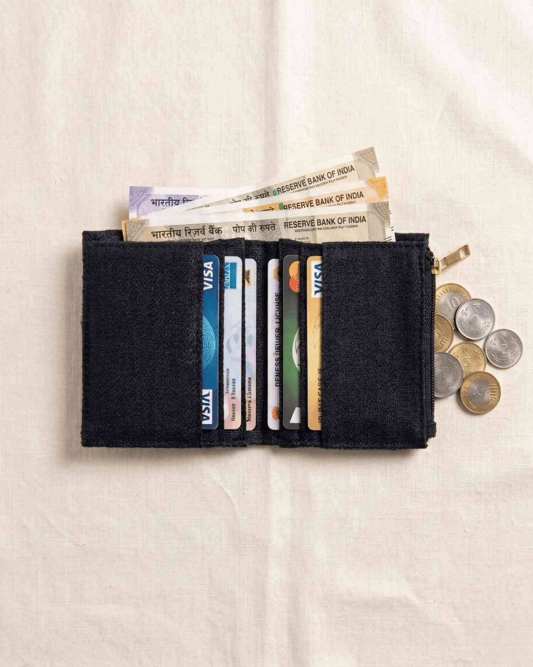 Hemp Men’s Wallet with Coin Pocket | Eco - Friendly & Sustainable Wallet – Mens Wallet on Brown Living™. SKU: GWL02-OLIVE. Img 12.