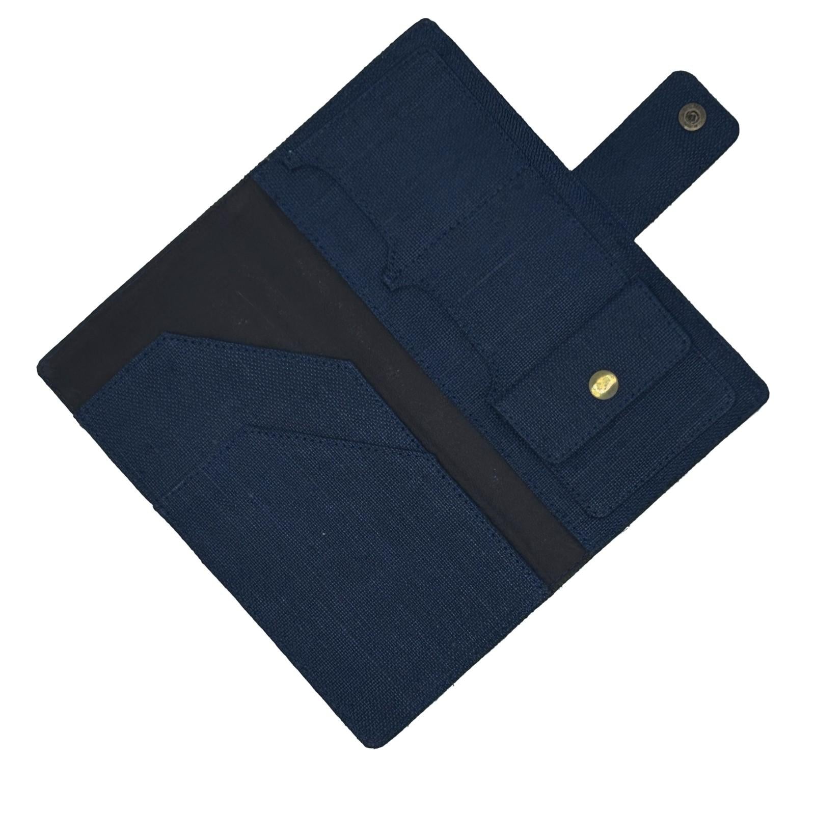 Hemp Multi - Utility Passport Holder | Eco - Friendly Travel Organizer – Passport Wallet on Brown Living™. SKU: GPH02-NAVYBLUE. Img 9.