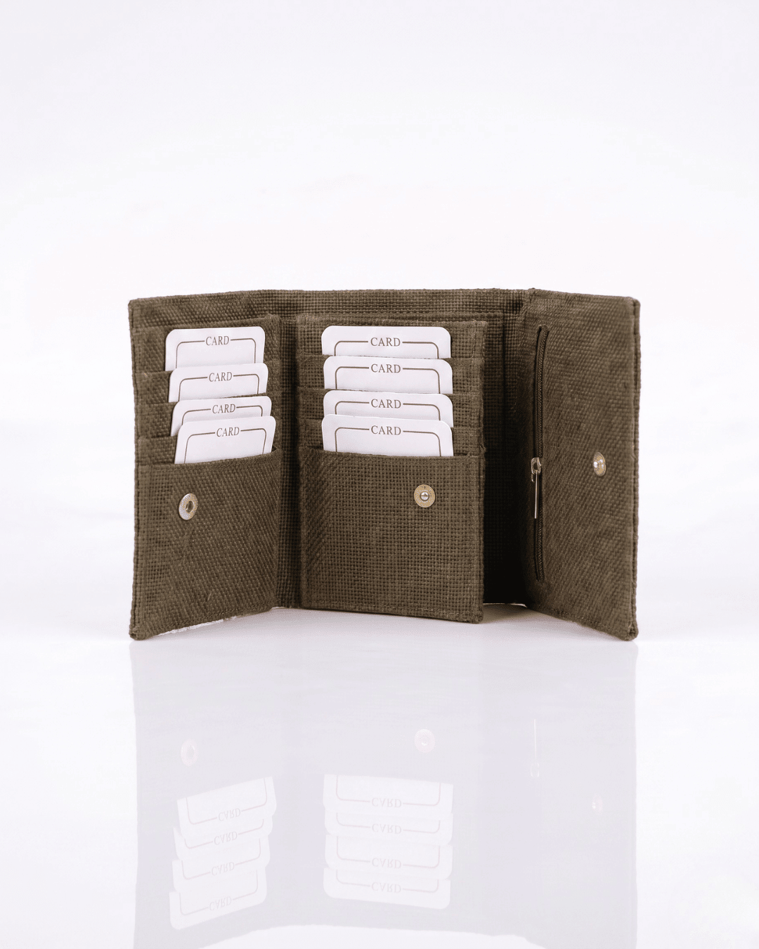 Hemp Plain 3 Fold Unisex Wallet Eco Friendly Minimal Wallet – Wallets on Brown Living™. SKU: GWL05-OLIVE. Img 13.