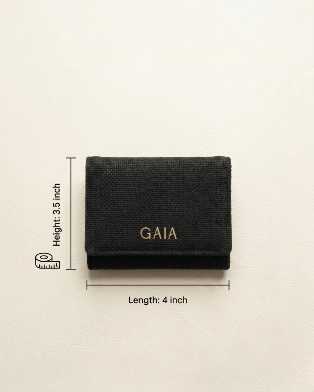 Hemp Plain Trifold Unisex Wallet Eco Friendly Minimal Wallet – Mens Wallet on Brown Living™. SKU: GWL04-BLACK. Img 2.